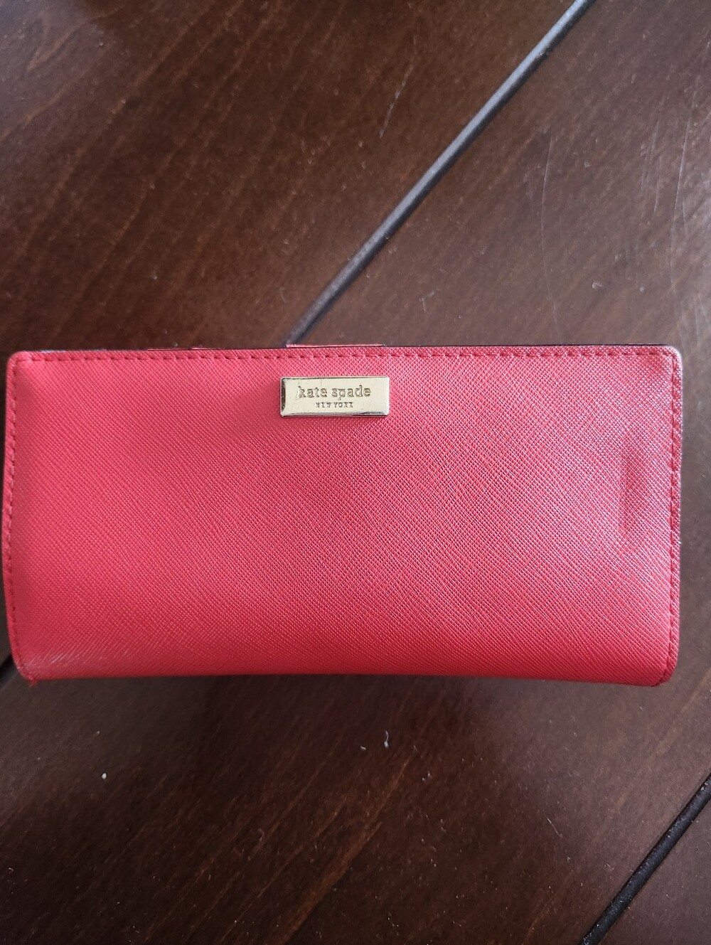 Kate Spade Red Saffiano Leather Continental Wallet